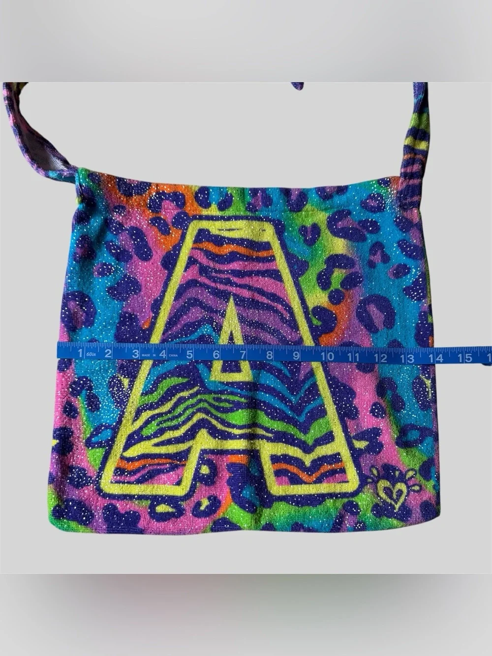 Colorful Justice “A” Initial Beach Bag
